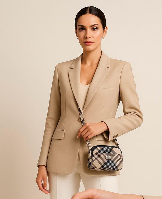 Ferisia : “Great Vibes” Signature Plaid Mini Shoulder Bag (limited edition)