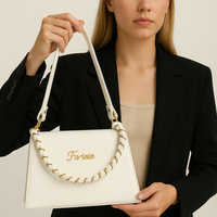 Ferisia Luxe Arc Handbag – Pearl White Edition