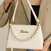 Ferisia Luxe Arc Handbag – Pearl White Edition