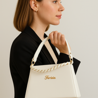 Ferisia Luxe Arc Handbag – Pearl White Edition